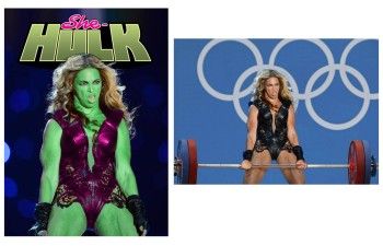 Beyonce as Hulk and at the Olympics